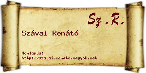 Szávai Renátó névjegykártya
